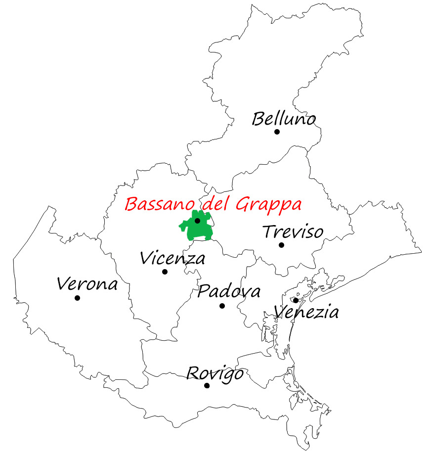 Mappa di localizzazione Asparago Bianco di Bassano DOP